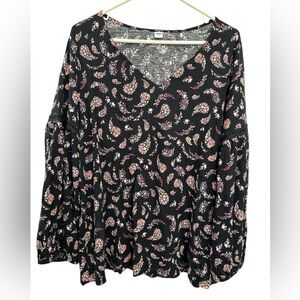 Cute Soft Old Navy Long Sleeve Floral Print Long Sleeve Shirt Size L